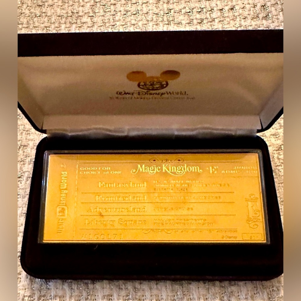 NIB “Disneyworld 35th Anniversary E Ticket Replica” with Paper Replica Tickets